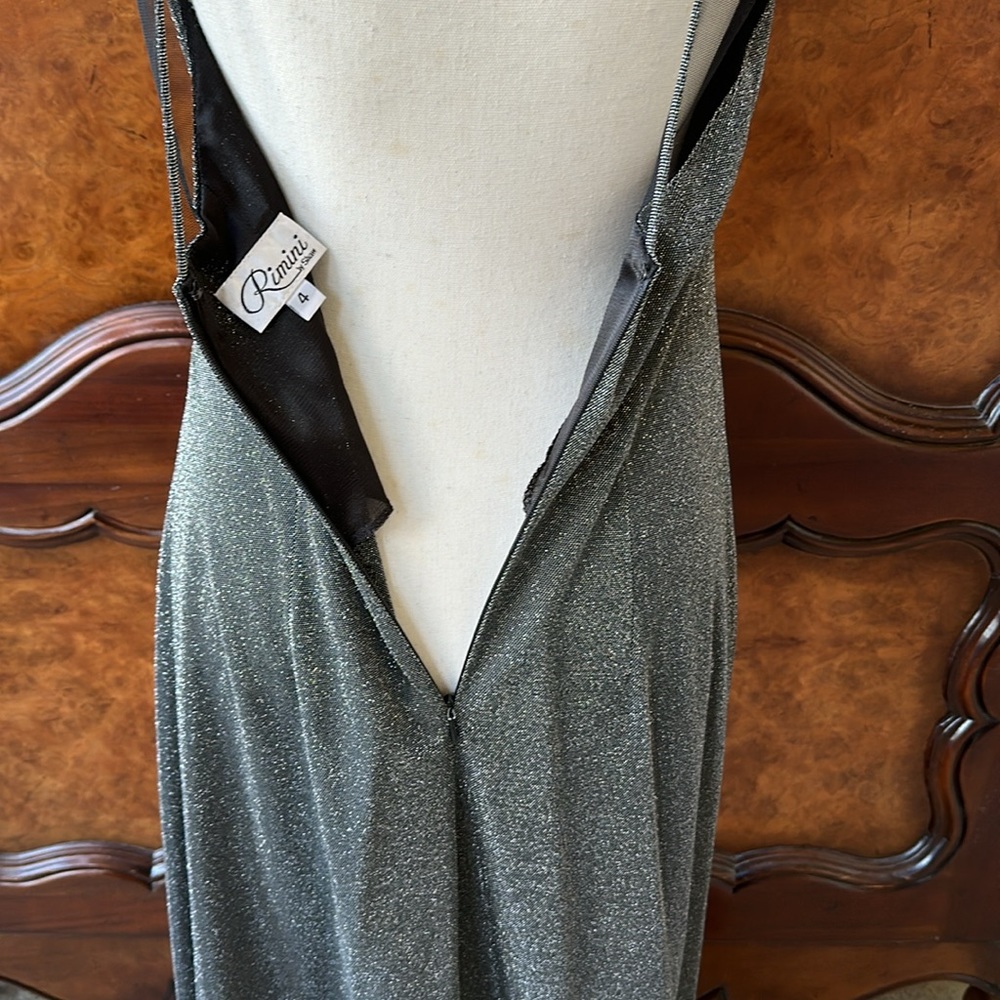 Rimini Sleeveless Silver Metallic Maxi Dress - Picture 7 of 12